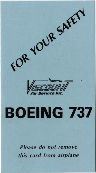 Image: safety information card: Viscount Air Service, Boeing 737