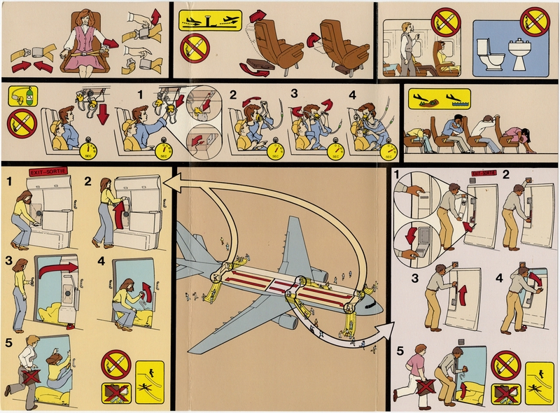 Image: safety information card: Wardair Canada, Airbus A310
