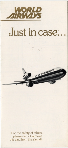 Image: safety information card: World Airways, Lockheed L-1011 TriStar
