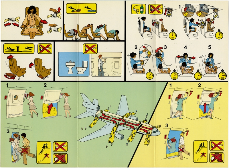 Image: safety information card: World Airways, McDonnell Douglas DC-10-30