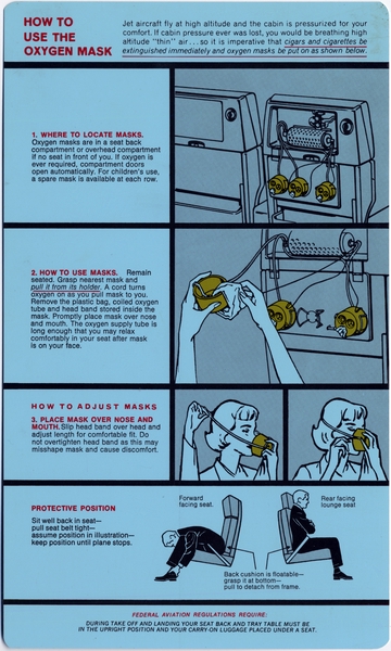 Image: safety information card: United Air Lines, McDonnell Douglas DC-10