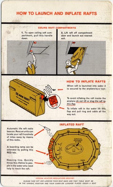 Image: safety information card: United Air Lines, Douglas DC-8