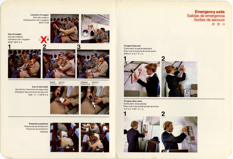 Image: safety information card: United Airlines, McDonnell Douglas DC-10