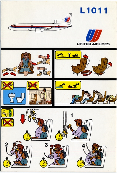 Image: safety information card: United Airlines, Lockheed L-1011 TriStar