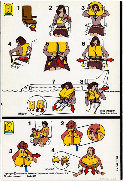 Image: safety information card: United Airlines, Lockheed L-1011 TriStar