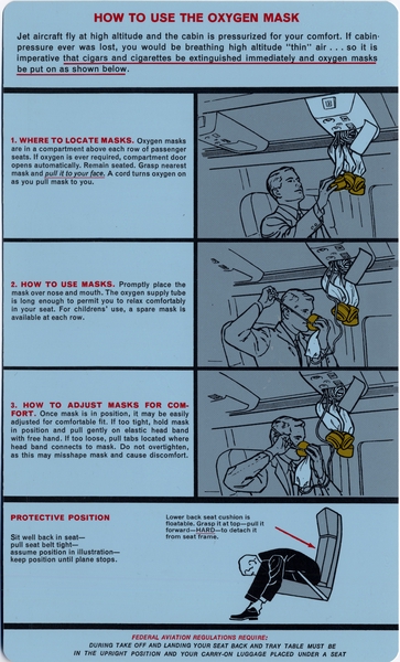 Image: safety information card: United Air Lines, Boeing 737