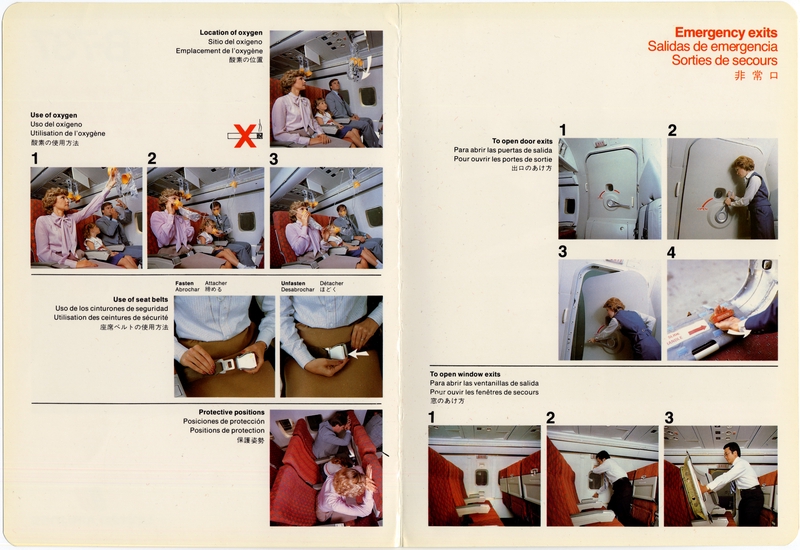 Image: safety information card: United Airlines, Boeing 737