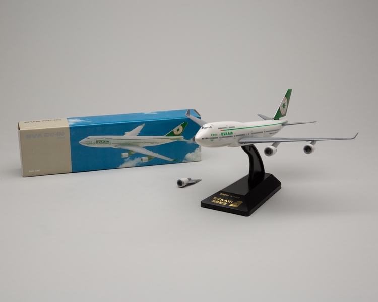 Image: model airplane: EVA Air, Boeing 747-400