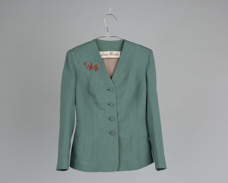 Image: air hostess jacket: TWA (Trans World Airlines), "Green Summer"