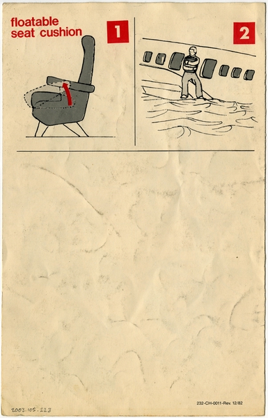 Image: safety information card: Northwest Orient, Boeing 727-100