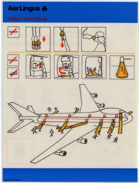 Image: safety information card: Aer Lingus, Boeing 747