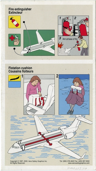 Image: safety information card: United Express, Canadair CL-65