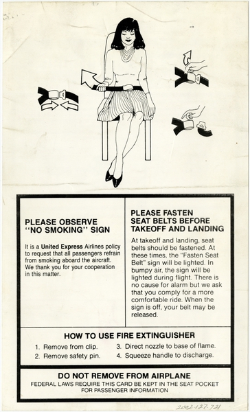 Image: safety information card: WestAir, Embraer EMB-110P1 Bandeirante