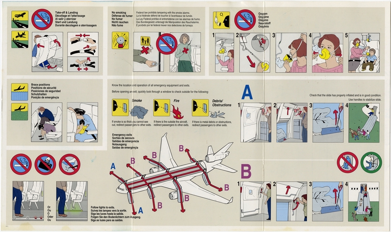 Image: safety information card: World Airways, McDonnell Douglas MD-11