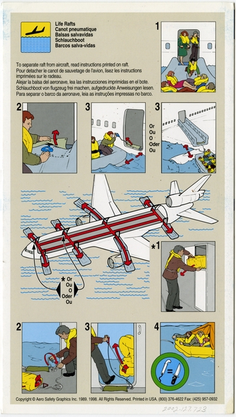 Image: safety information card: World Airways, McDonnell Douglas MD-11