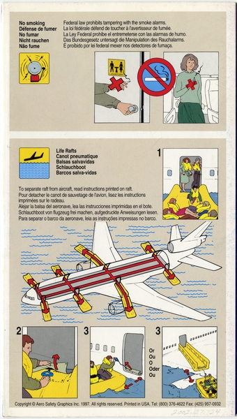 Image: safety information card: World Airways, McDonnell Douglas DC-10-30