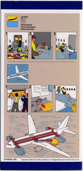 Image: safety information card: United Airlines, Boeing 767-300