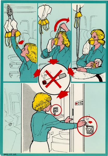 Image: safety information card: Qantas Airways, Boeing 767-338