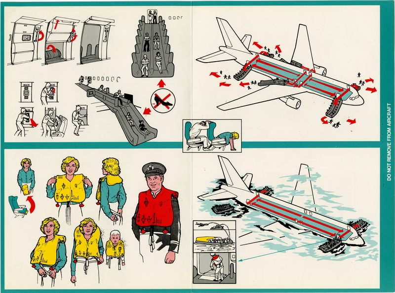 Image: safety information card: Qantas Airways, Boeing 767-338