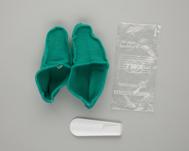 Image: booties and shoehorn set: TWA (Trans World Airlines)