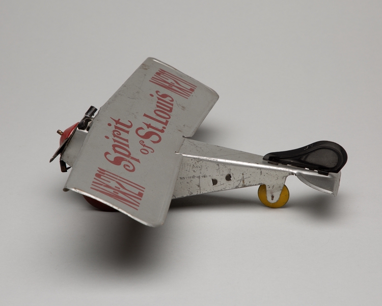 Image: toy airplane: variant of Charles Lindbergh's "Spirit of St. Louis"