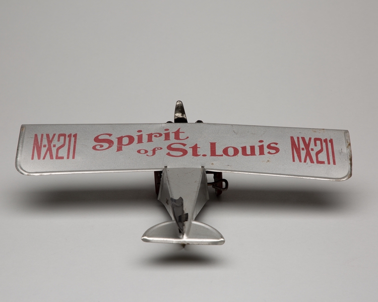 Image: toy airplane: variant of Charles Lindbergh's "Spirit of St. Louis"