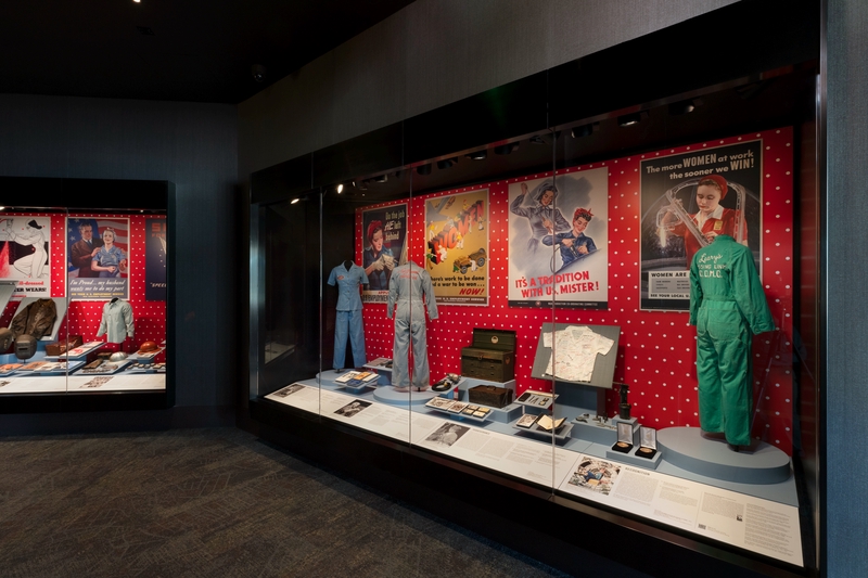 Image: Installation view of "Rosie the Riveter: Womanpower in Wartime"