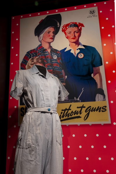 Image: Installation view of "Rosie the Riveter: Womanpower in Wartime"
