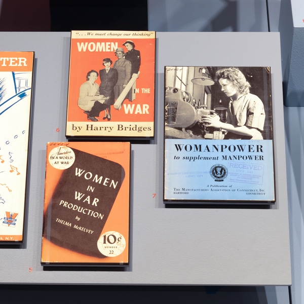 Image: Installation view of "Rosie the Riveter: Womanpower in Wartime"
