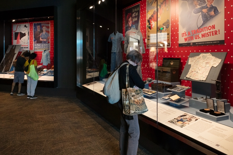 Image: Installation view of "Rosie the Riveter: Womanpower in Wartime"