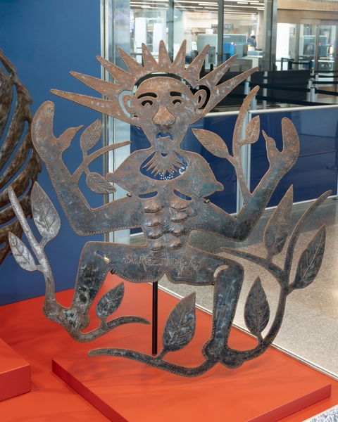 Image: Installation view of "The Enduring Spirit of Haitian Metal Sculpture"