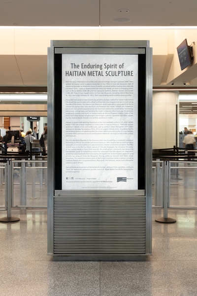Image: Installation view of "The Enduring Spirit of Haitian Metal Sculpture"