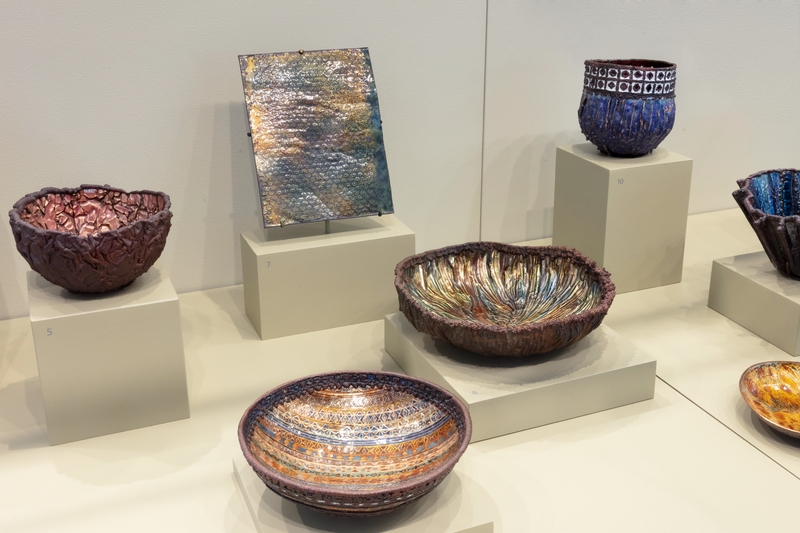 Image: Installation view of "June Schwarcz: Unconventional Enamels "