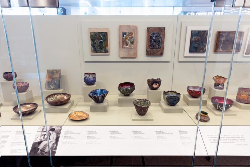Image: Installation view of "June Schwarcz: Unconventional Enamels "