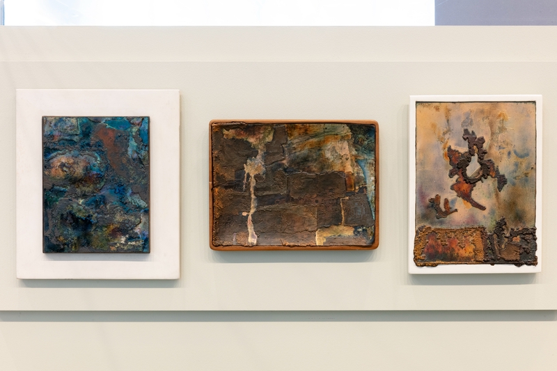 Image: Installation view of "June Schwarcz: Unconventional Enamels "