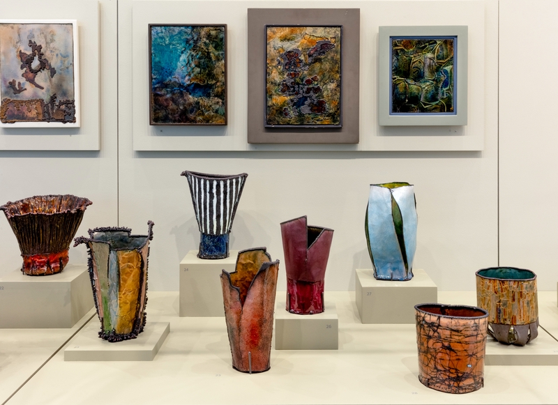 Image: Installation view of "June Schwarcz: Unconventional Enamels "