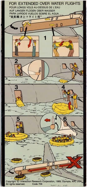 Image: safety information card: Continental Airlines, Boeing 727-200