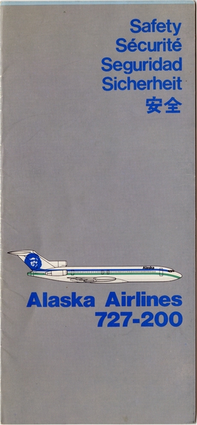 Image: safety information card: Alaska Airlines, Boeing 727-200