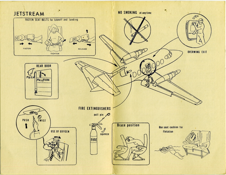 Image: safety information card: Pacific Coast Airlines, Handley Page Jetstream