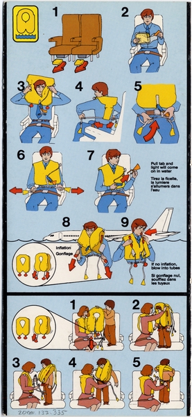 Image: safety information card: Pacific Express, Boeing 737
