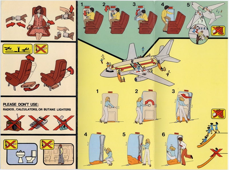 Image: safety information card: Pacific Express, Boeing 737