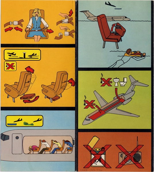Image: safety information card: Pacific Express, BAC One-Eleven