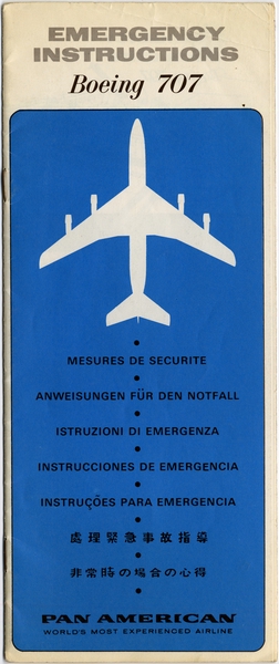 Image: safety information card: Pan American World Airways, Boeing 707