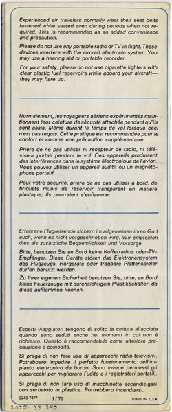 Image: safety information card: Pan American World Airways, Boeing 707