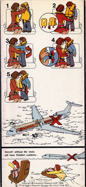 Image: safety information card: PEOPLExpress, Boeing 727