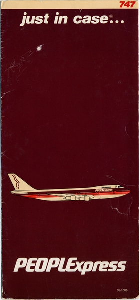 Image: safety information card: PEOPLExpress, Boeing 747