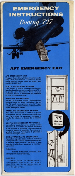 Image: safety information card: Pan American World Airways, Boeing 727