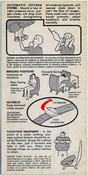 Image: safety information card: Pacific Southwest Airlines (PSA), Boeing 727-200
