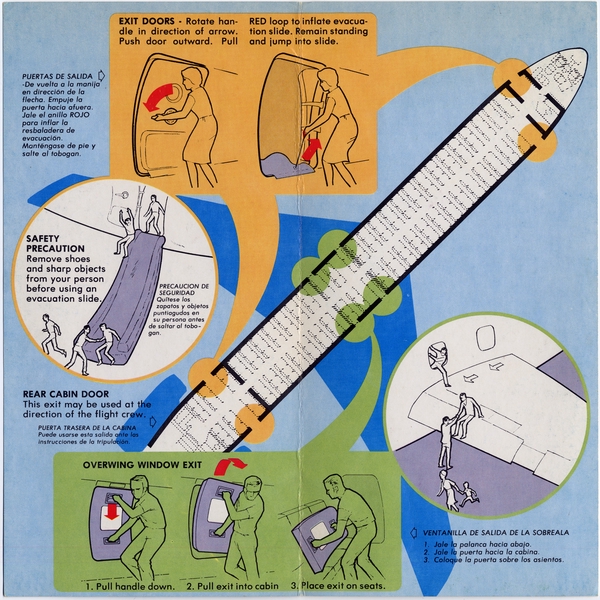 Image: safety information card: Pacific Southwest Airlines (PSA), Boeing 727-200