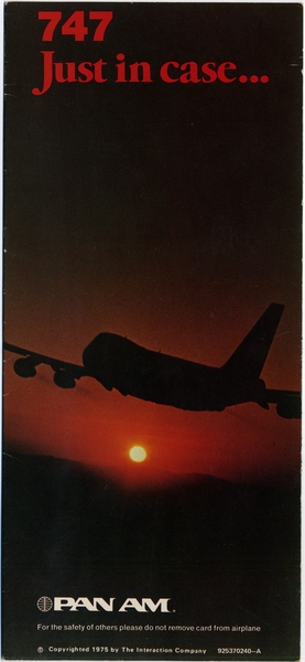 Image: safety information card: Pan American World Airways, Boeing 747
